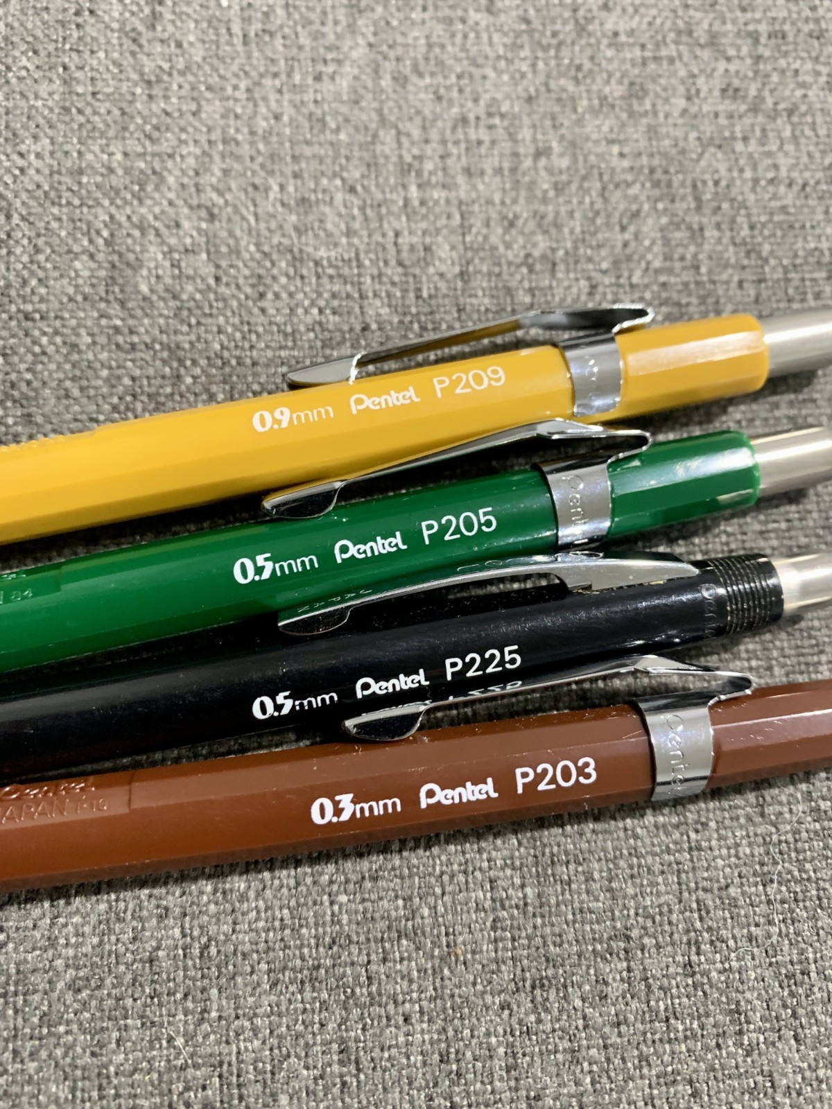 Vintage Pentel Mechanical Drafting Pencils Lot P203 P205 P209 P225