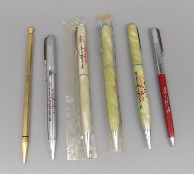 6 Vtg Mechanical Advertising Pencils Michigan Vernon Ritepoint OKT New & Used