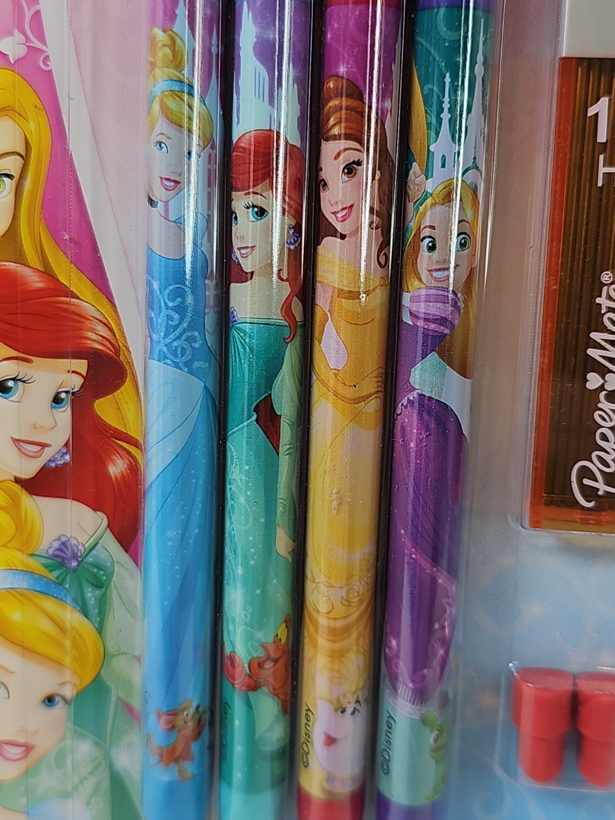 NEW Paper Mate Disney Princess Mechanical Pencil 4 Pack HB #2 Thick lead 1.3 MM