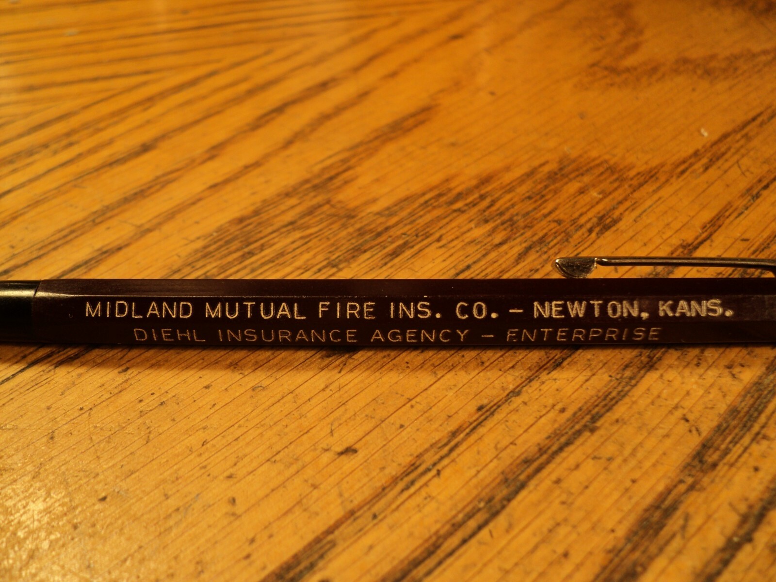 Vintage Autopoint Mechanical Pencil Midland Mutual Fire Ins Co Newton Kans 2