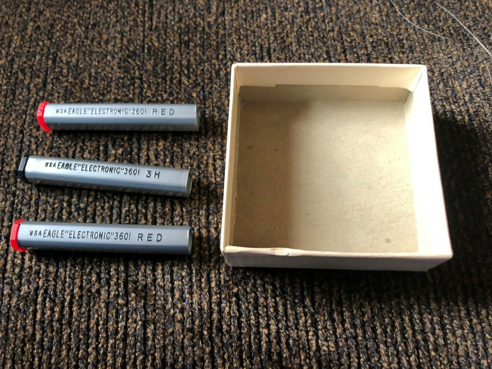 2 tubes -VINTAGE Eagle Electronic #3601 Red Thin Refill Leads 1- Black tube-BOX