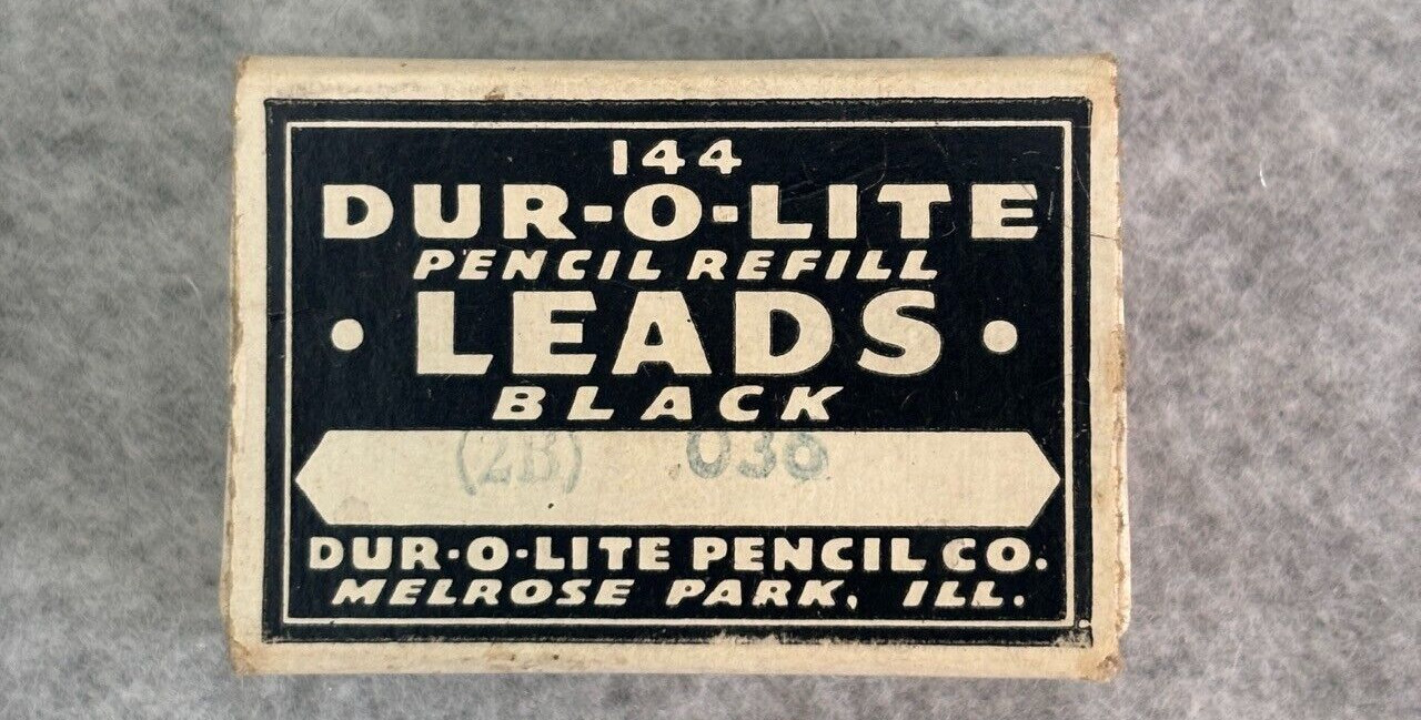 Vintage DUR-O-LITE Box of Lead Pencil Refill Black 2B .03?