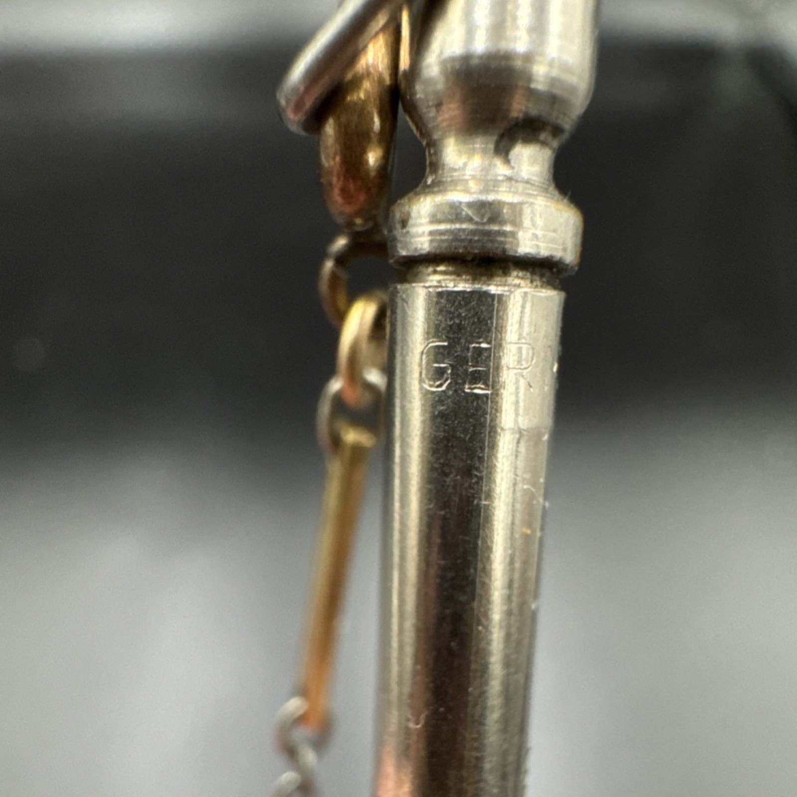 Vintage 1920s German Twist Mechanical Pencil attached to a Silver/Gold chain