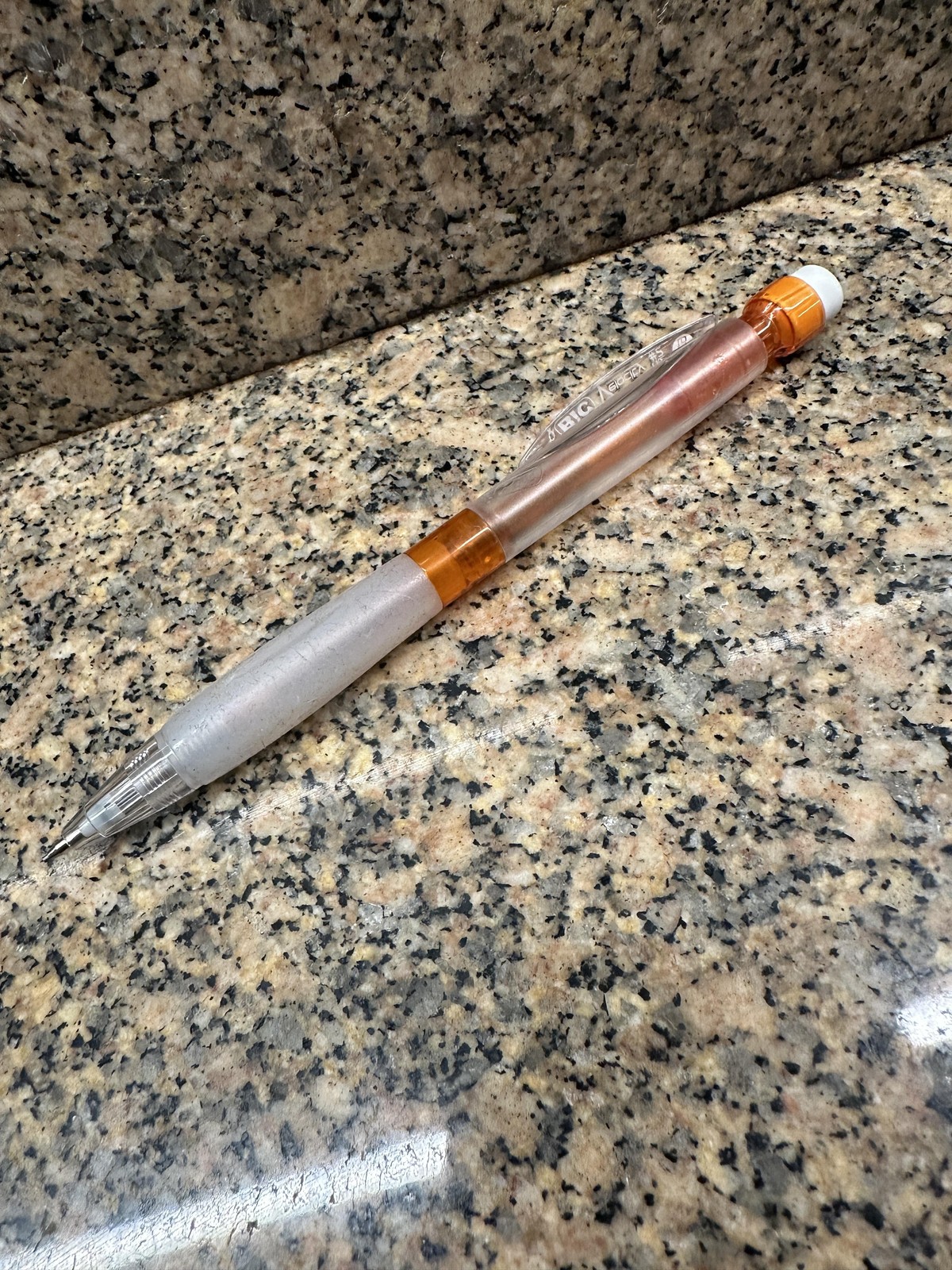BIC Velocity HB #2 0.9 Mm Mechanical Pencil Orange Barrel White Eraser Grip