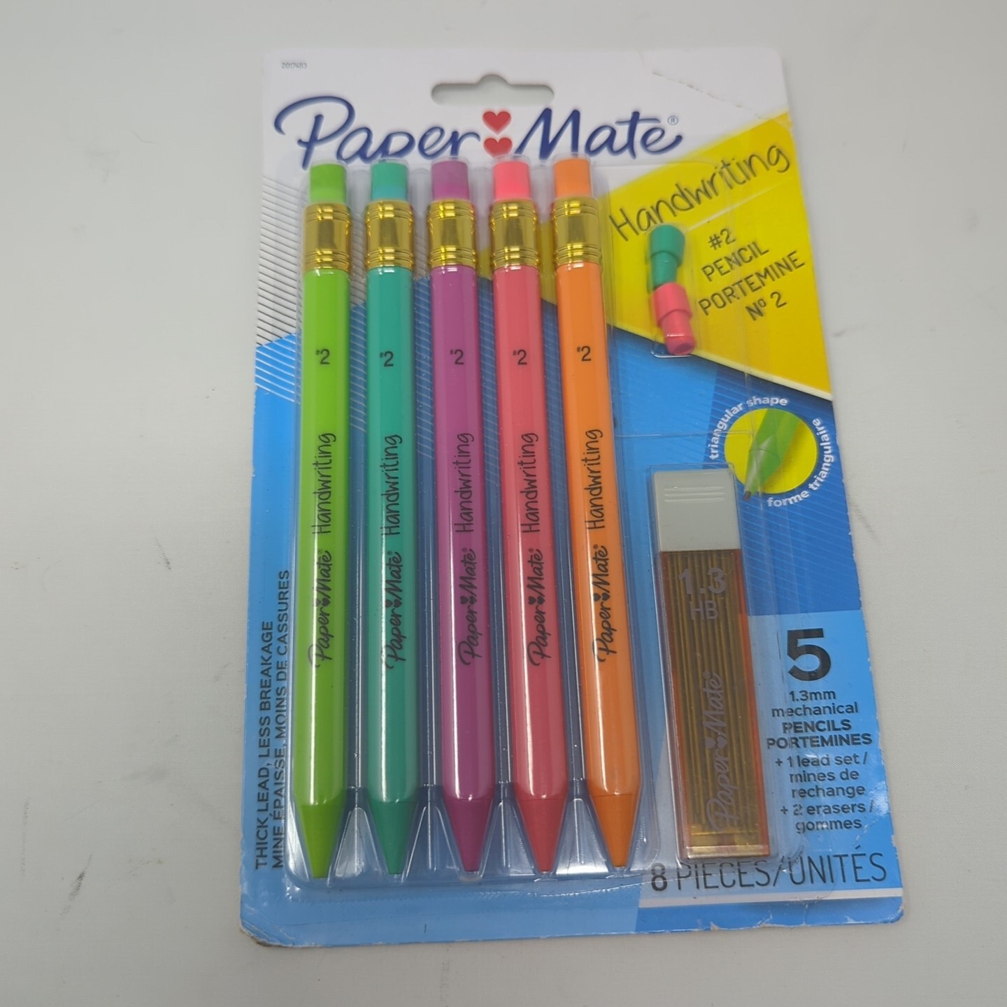 Paper Mate Handwriting Triangular Mechanical Pencil Set with Lead & Eraser 1.3mm