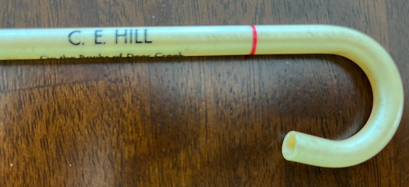 C. E. Hill Advertising Mechanical Pencil Candy Cane Shaped Williamsport, Ohio