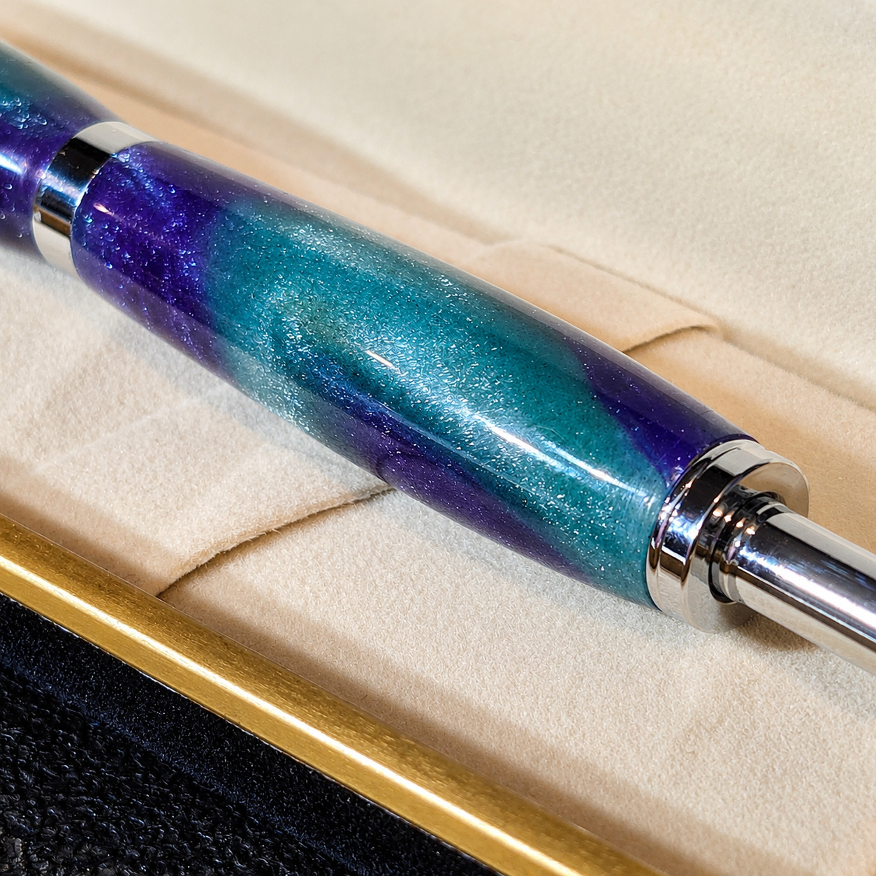 Handmade Click Action Acrylic Mechanical Pencil Chrome Finish “Grape Vine .7mm