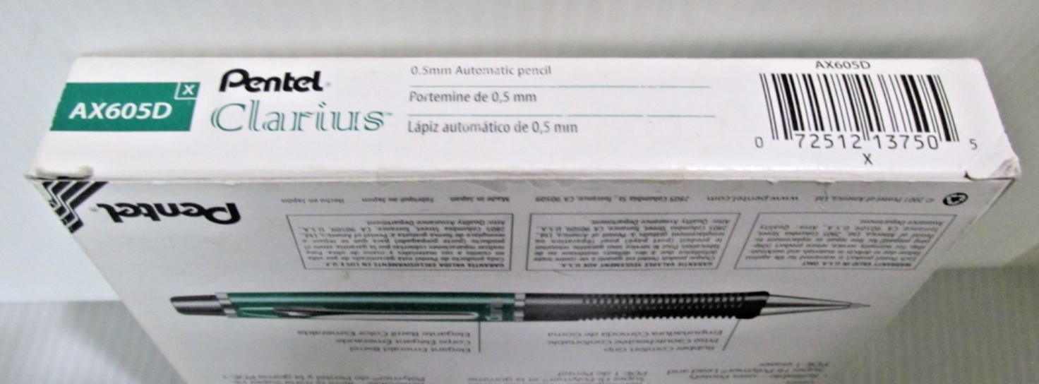 RARE–Pentel Clarius AX605D 0.5mm Pencil Green Emerald Auto Pencil -Box of 12