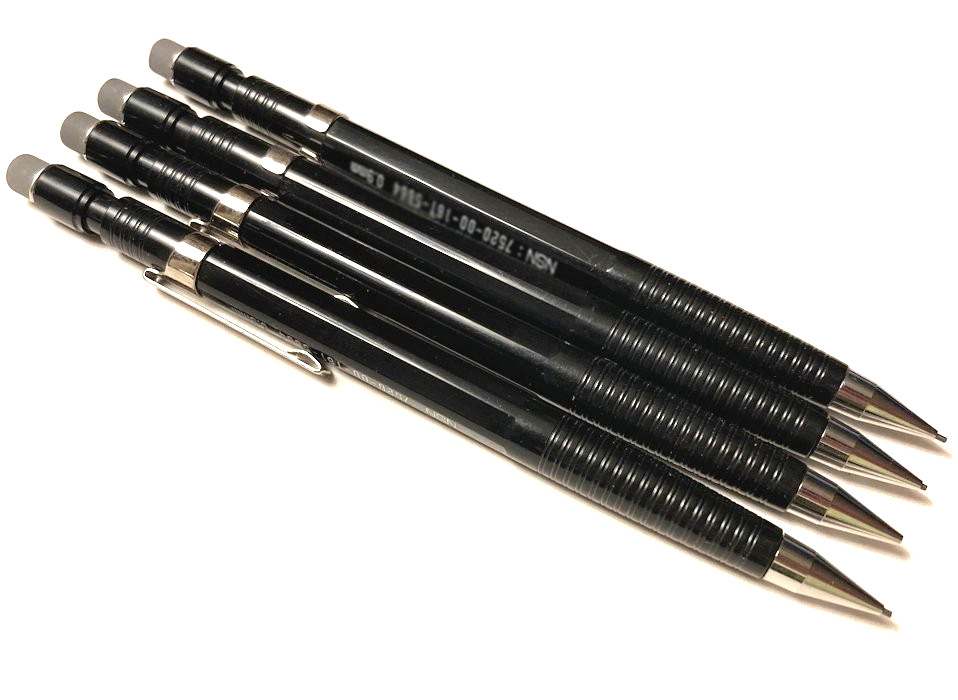 Skilcraft Vintage Mechanical 0.9mm Twist Pencil Government Black Gray Eraser Top