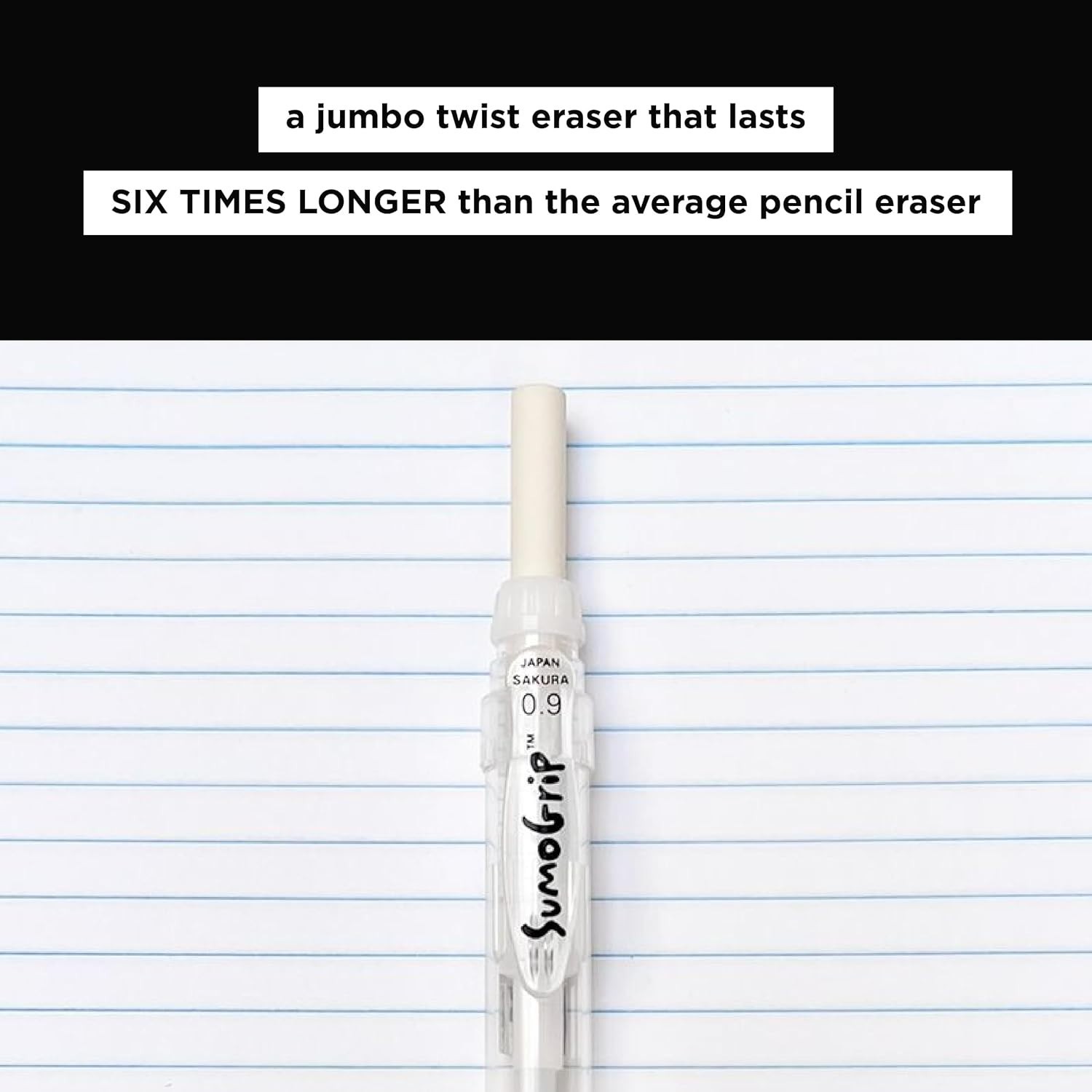 Sumogrip Pencil with Comfort Grip – 0.9 Mm Ergonomic Mechanical Pencil – Clear