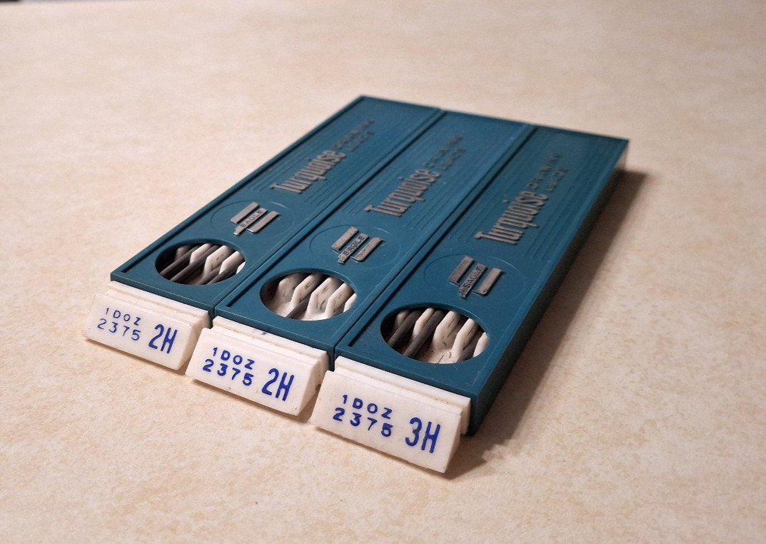 Vintage Eagle Turquoise Drawing Leads Lot 2H 3H 2375 Mechanical Pencil Made USA