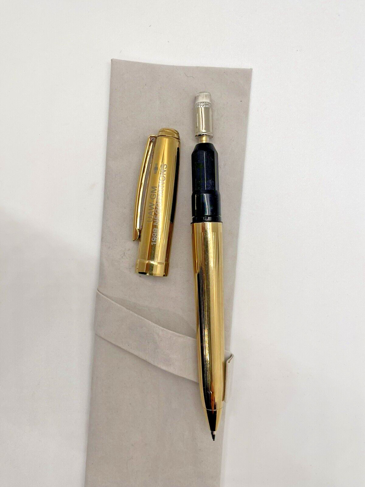 Sheaffer ‘s Prelude 368 22K Gold Plated .7mm Mechanical Pencil USA ‘UAW GM’