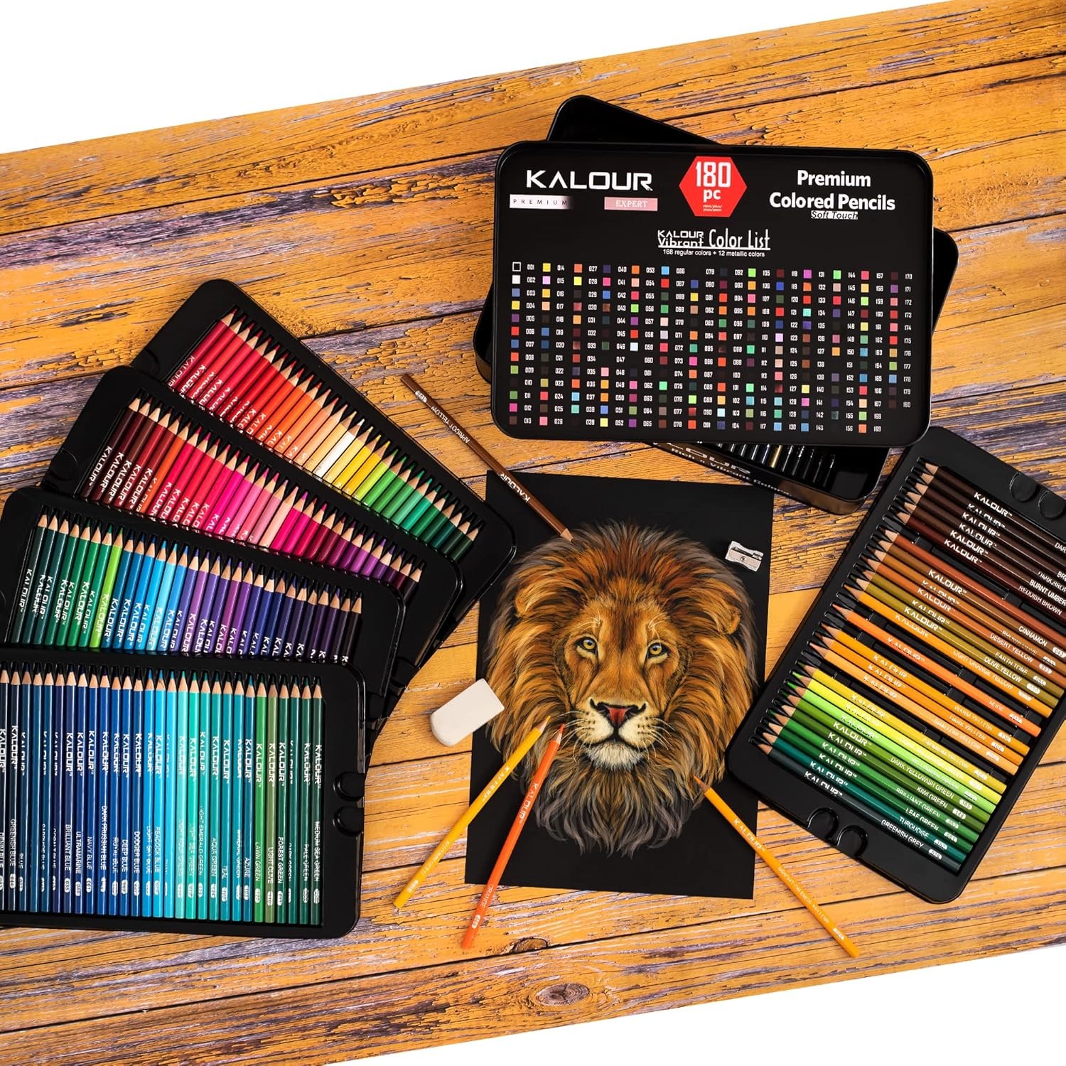 KALOUR 180 Colored Pencil Set for Adults 1 Count (Pack of 180), Multicolor