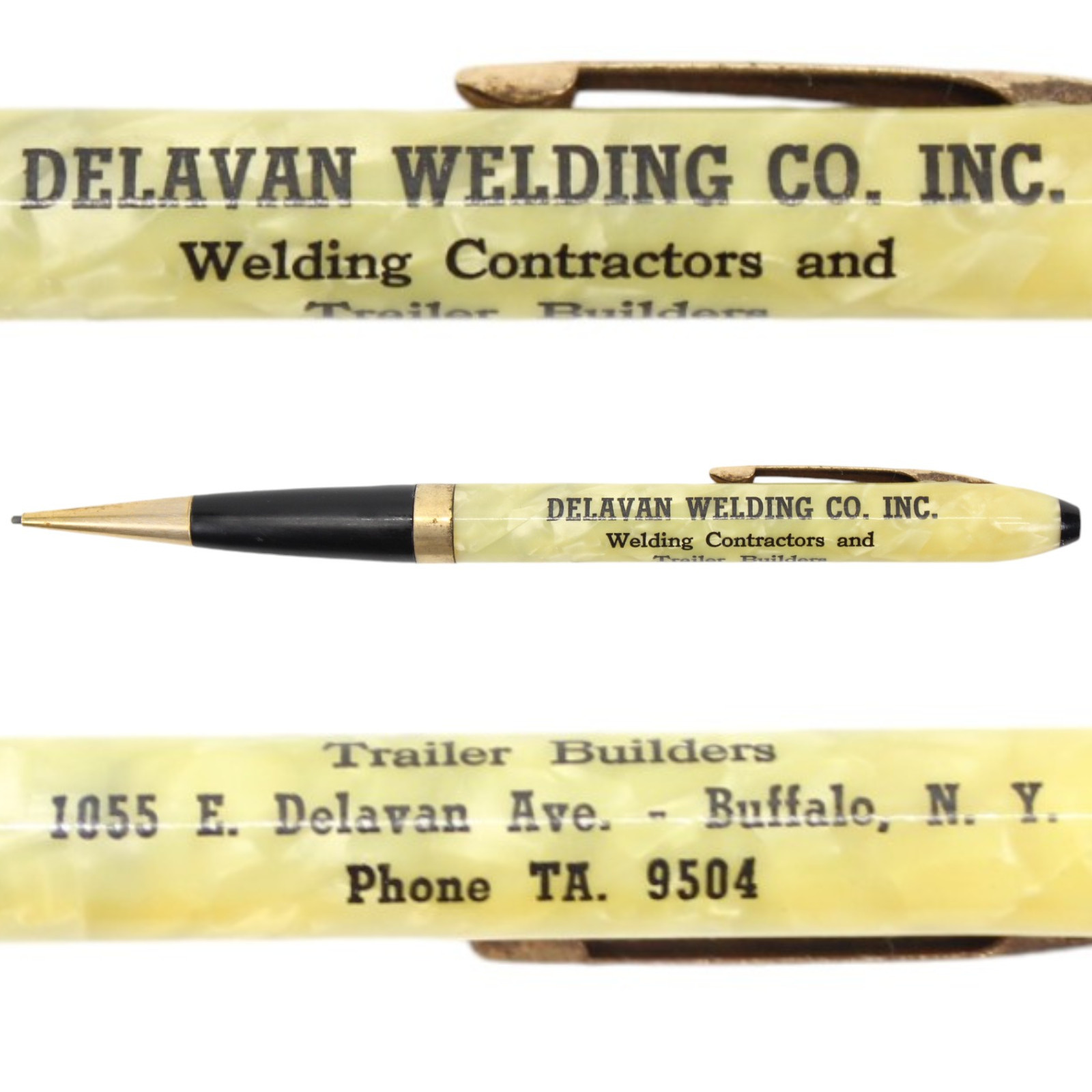 BUFFALO Delevan Welding Company Vintage Advertising Mechanical Pencil NY VTG