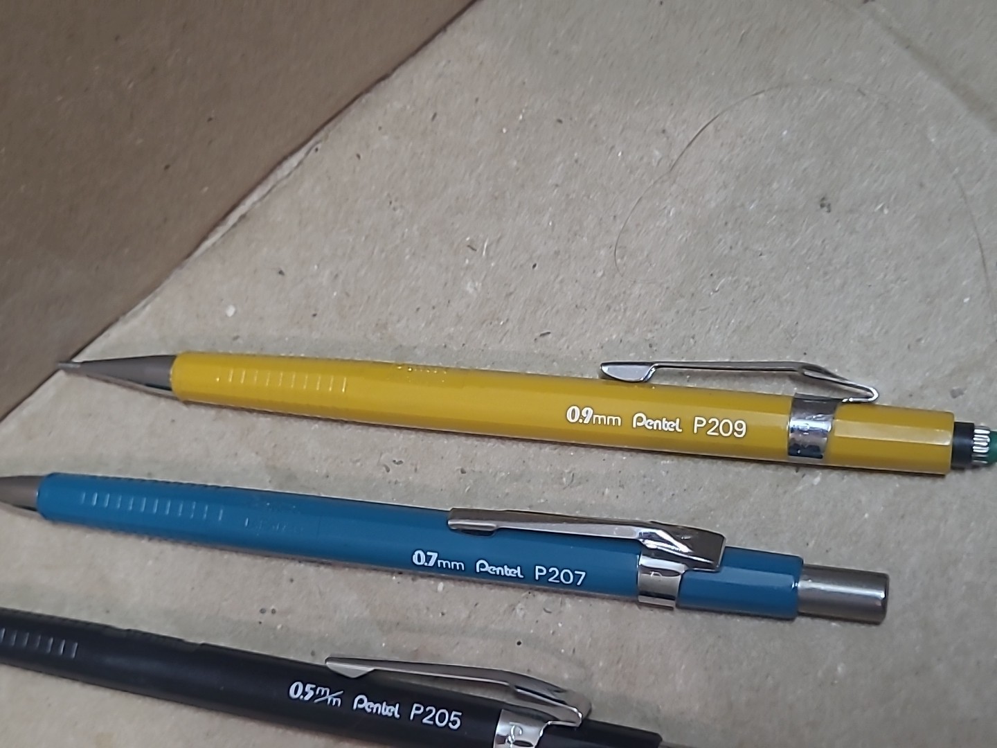 pentel mechanical pencil lot 0.5mm P205 0.7mm P207 0.9mm P209 Vintage