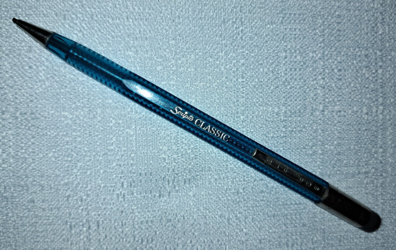 Mod Scripto Vintage Transparent Blue – USA Made Mechanical Pencil