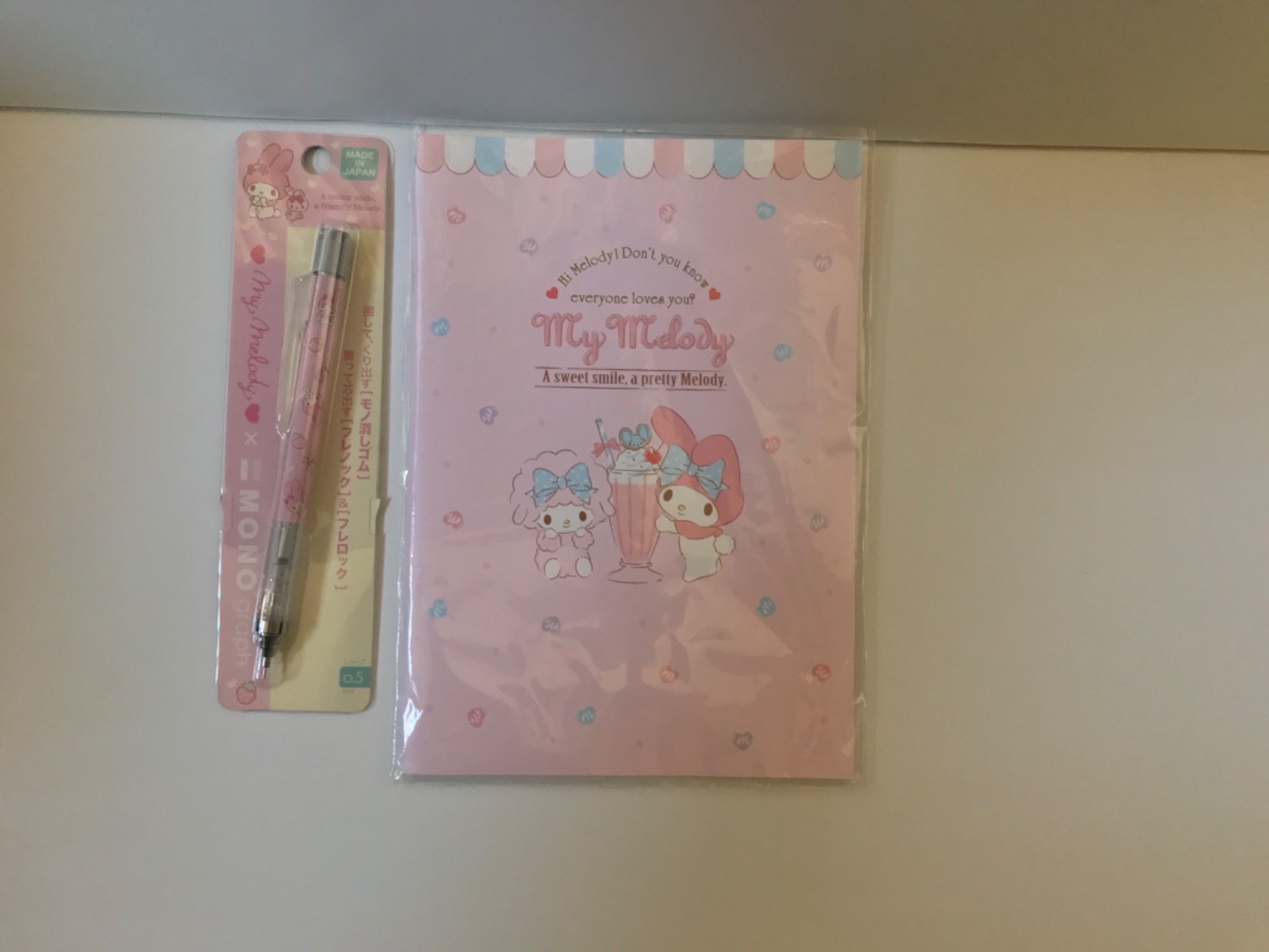 My Melody mechanical pencil with notebook. Sanrio Original from Japan