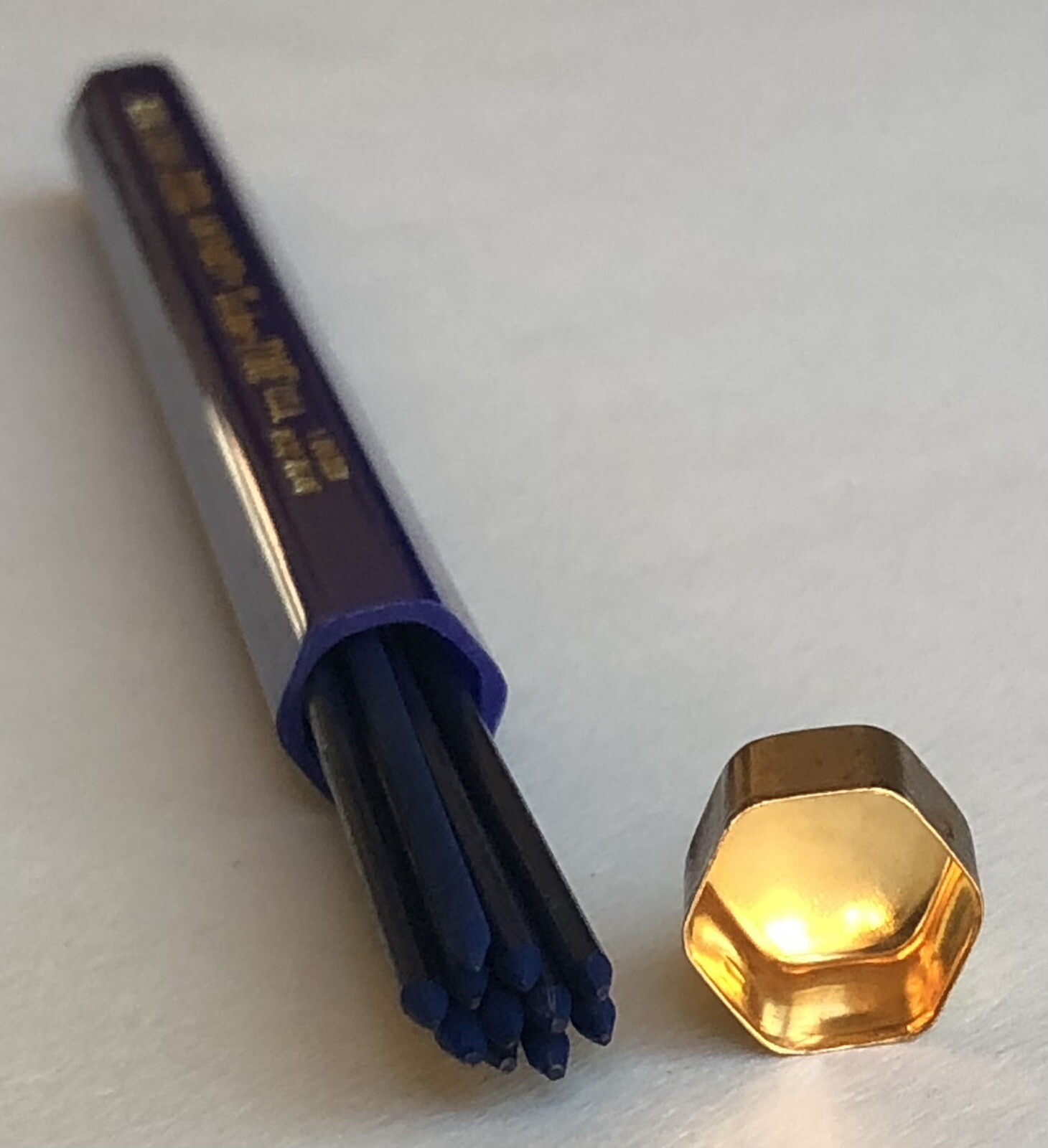 Vintage A. W. Faber Castell Techno-TONE 2mm BLUE Drawing Lead 12 Pack Tube USA