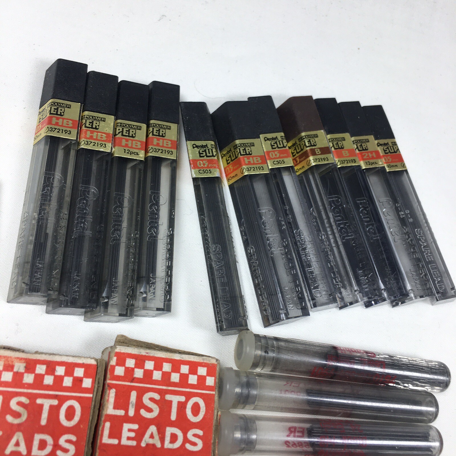 Vintage Mixed Lot Mechanical Pencil LEADs and ERASERS Pentel Listo Wearever