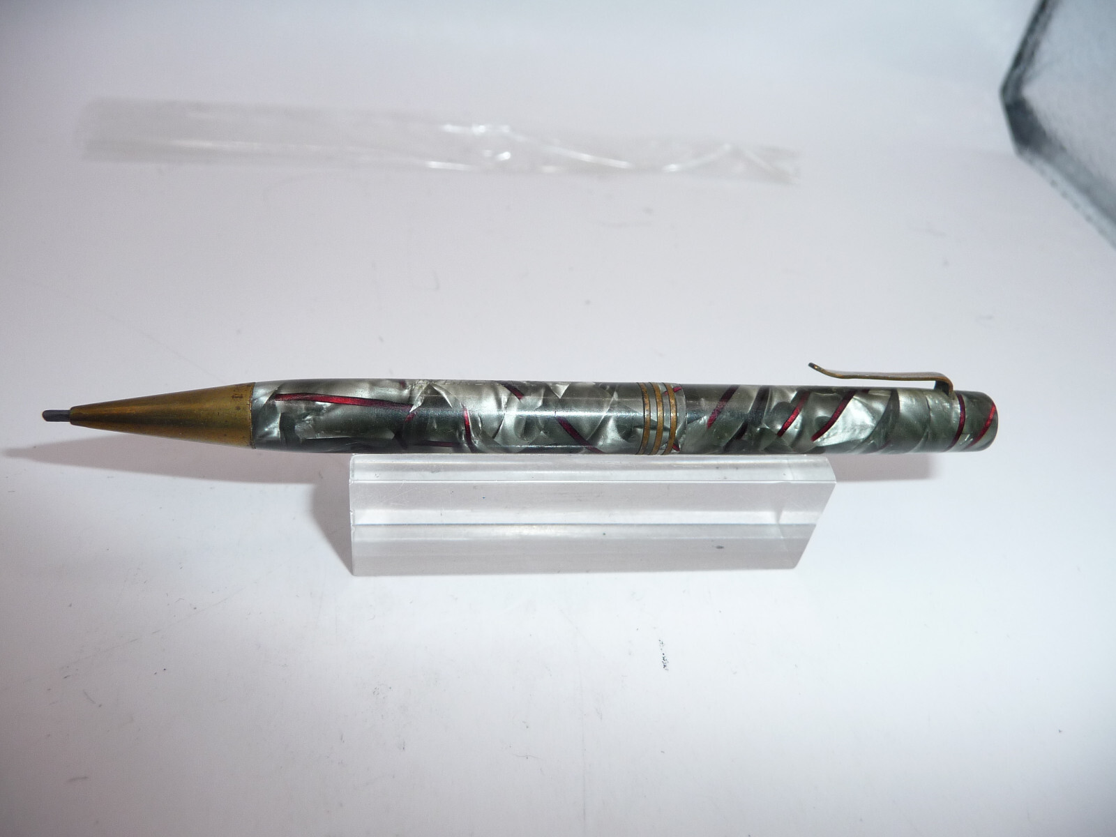 Eversharp Vintage Bantam Gray with red streaks marble pencil working