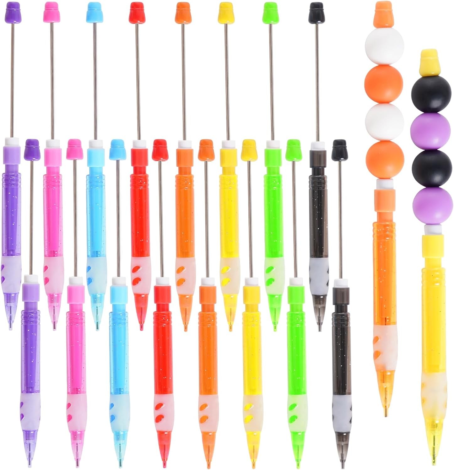 16 Pcs Beadable Pencils, Beadable Mini Mechanical Pencil, Beadable Stylus Pencil