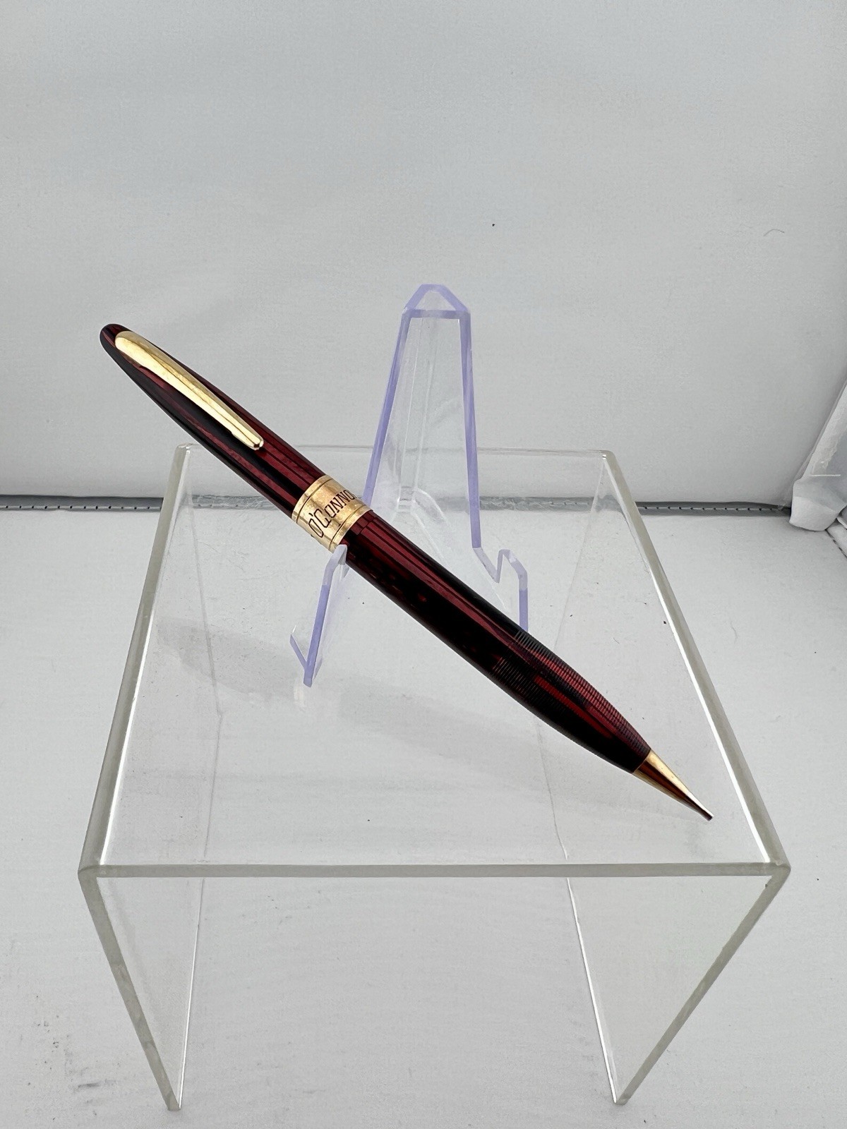 Sheaffer Carmine Striated Mechanical Pencil 1940s VFW Presentation Engraved