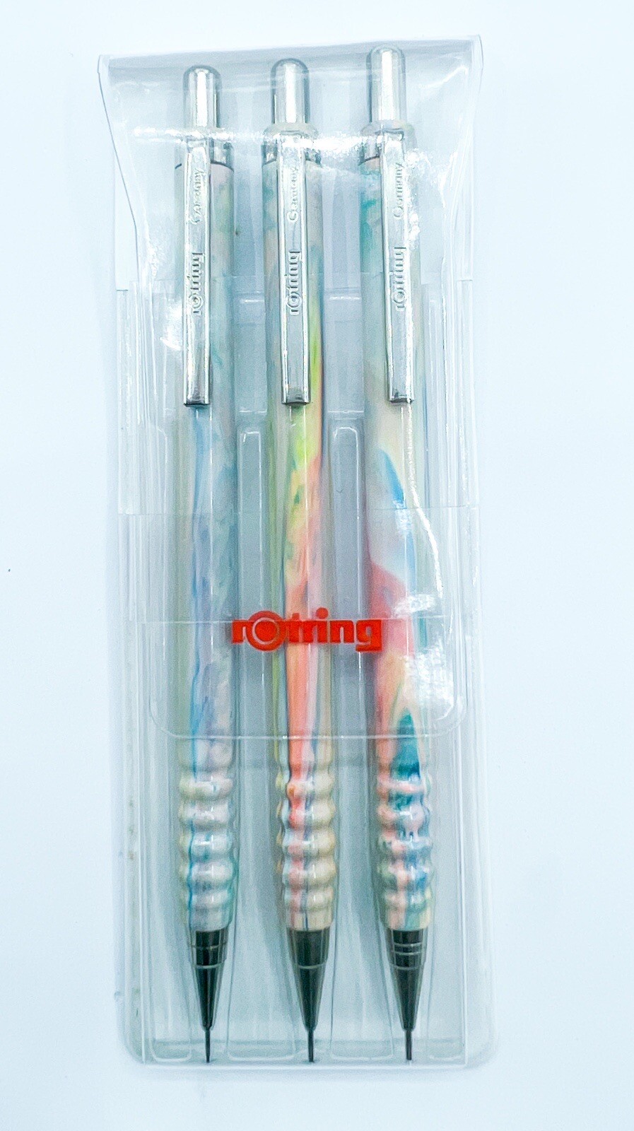 NOS rotring 3pcs tikky Special Mechanical Pencil Marble Rainbow 0.3 0.5 0.7
