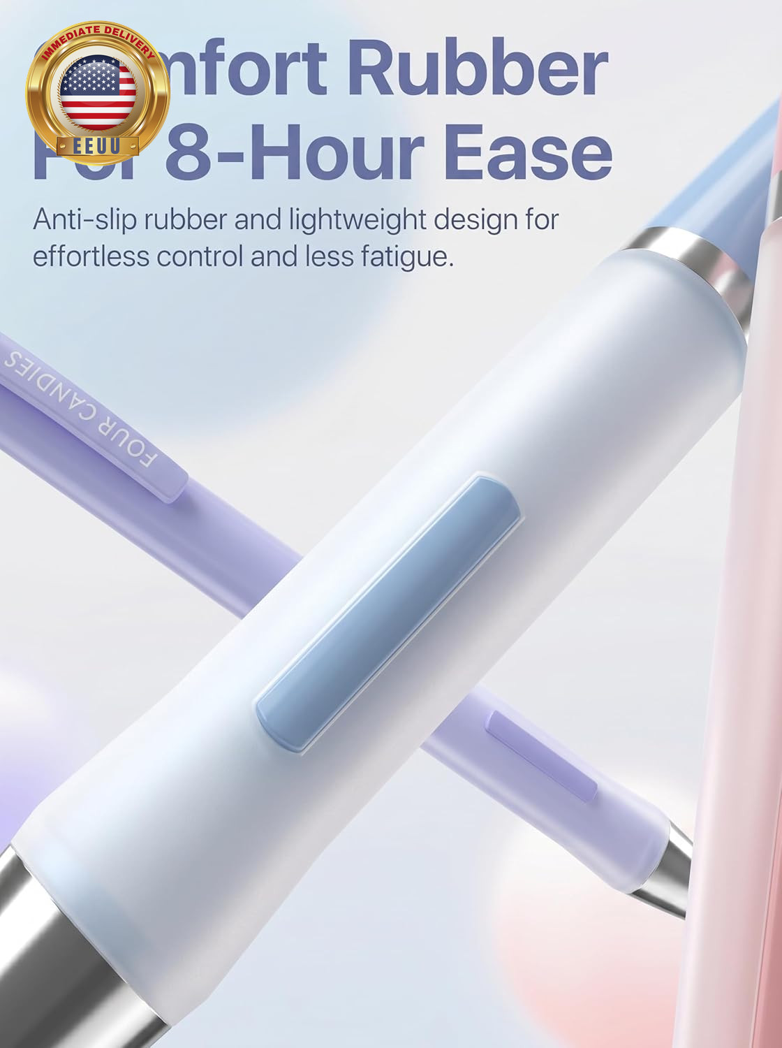 3PCS Cute Mechanical Pencils Set, 0.9Mm with 360PCS Thick Leads, Pastel Erasers