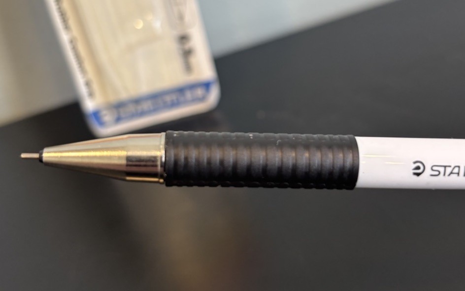 Staedtler Marsmicro 0.5 mm White Mechanical Pencil Comfort Grip NOS READ