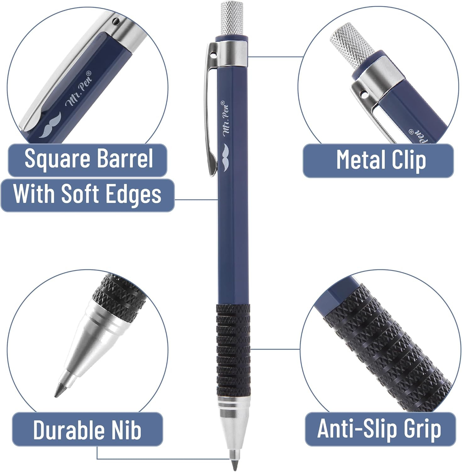 5-Piece Mechanical Pencil Set with Lead, Eraser, and Sharpener