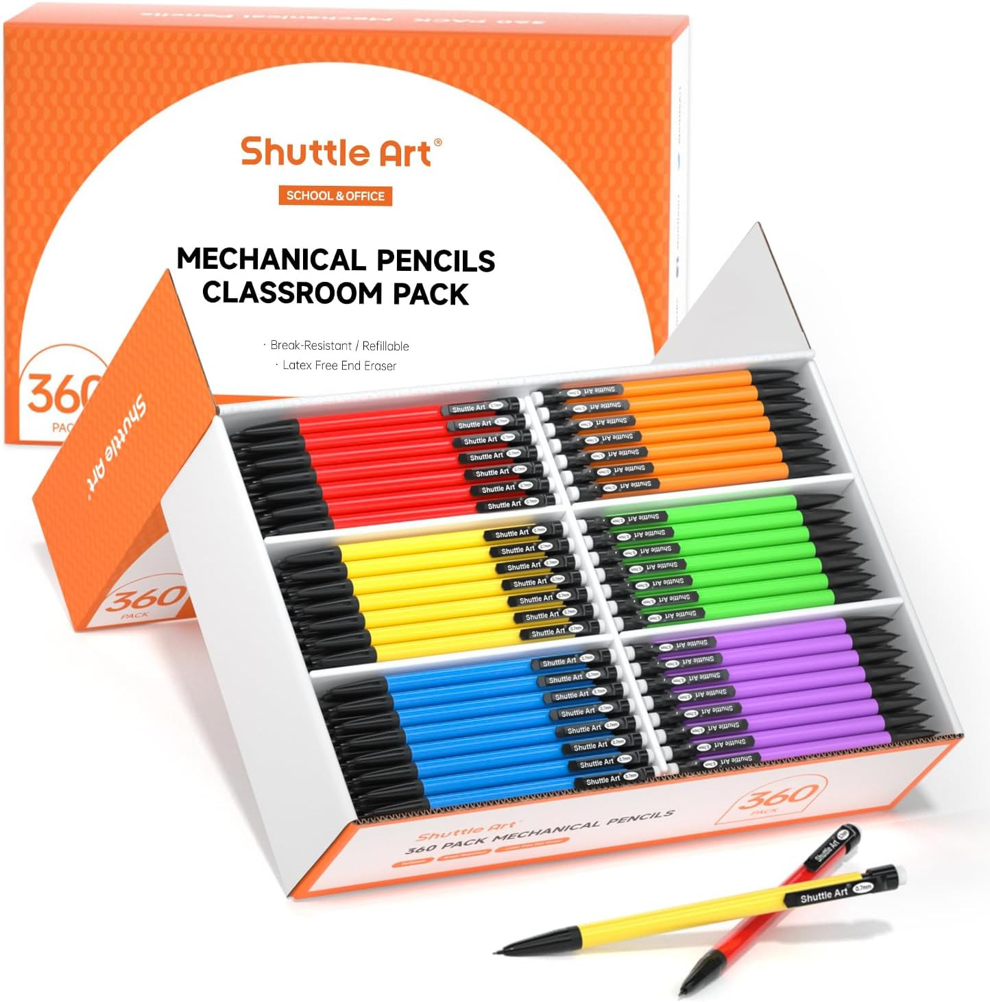 Mechanical Pencils, 360 Pack Bulk Mechanical Pencils 0.7Mm Medium Point, HB #2 L