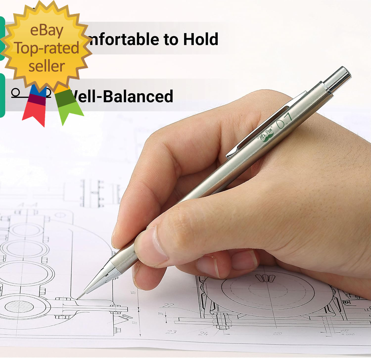 – Metal Mechanical Pencil Set with Lead Refills & Erasers, 2 Pack, 0.7Mm, 4X Tub