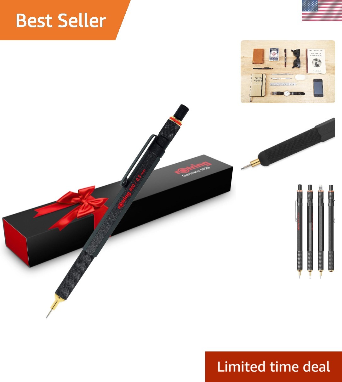 Sleek Rotring 800 Metal Mechanical Pencil 0.5mm – Perfect for Drafting & Design