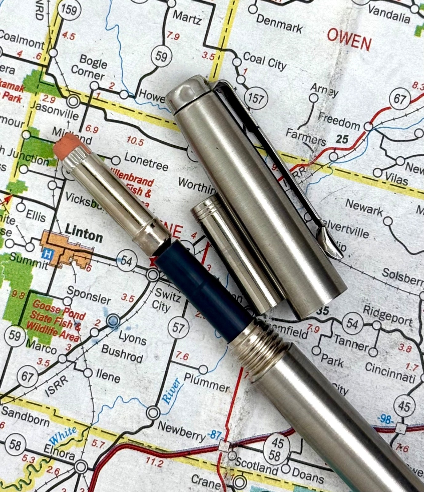 Parker Vintage Stainless Steel Jotter (“flighter”) 0.5mm Pencil – working