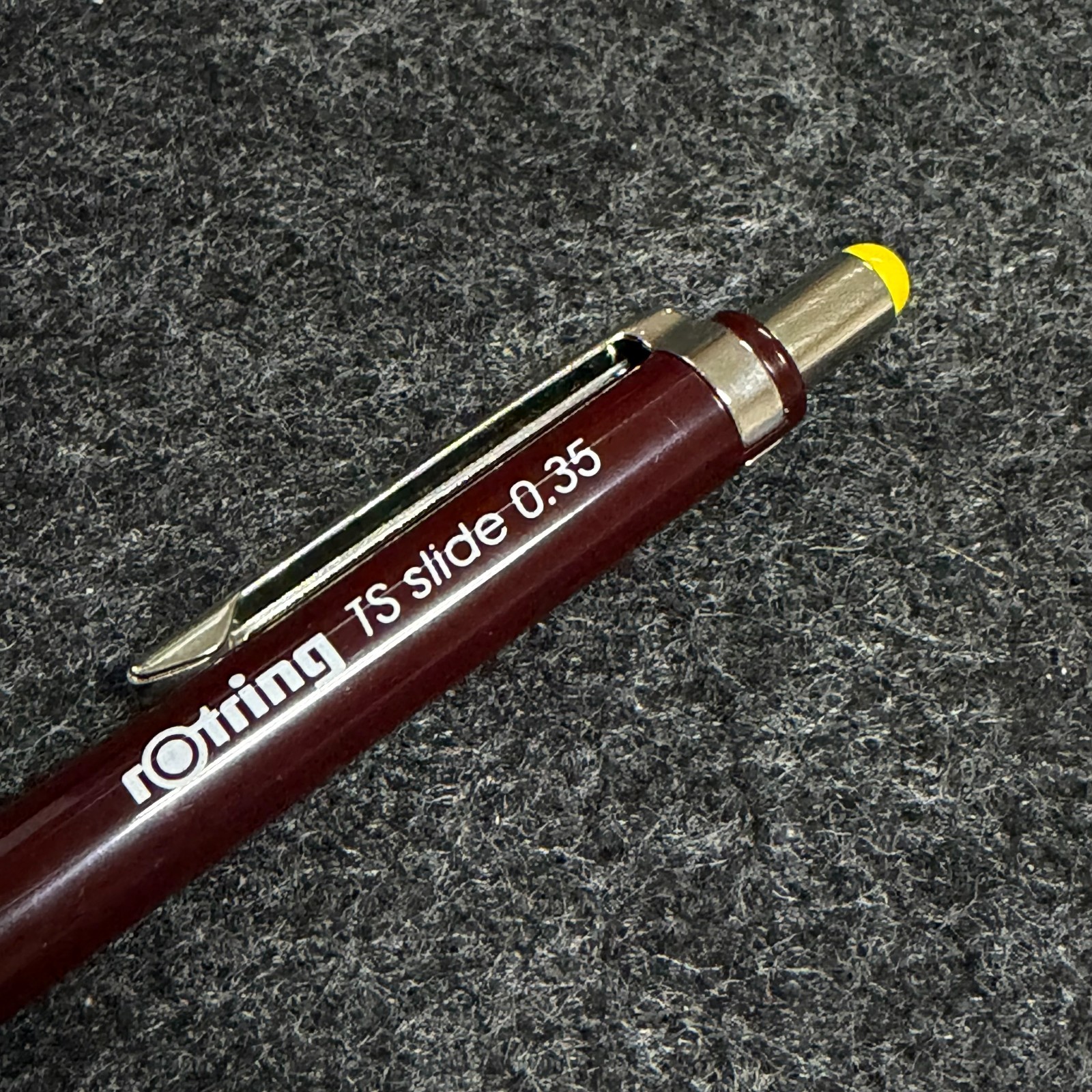 NOS Vintage rOtring TS Slide 0.35 mm Burgundy Red Ring W. Germany Rare Mechanism