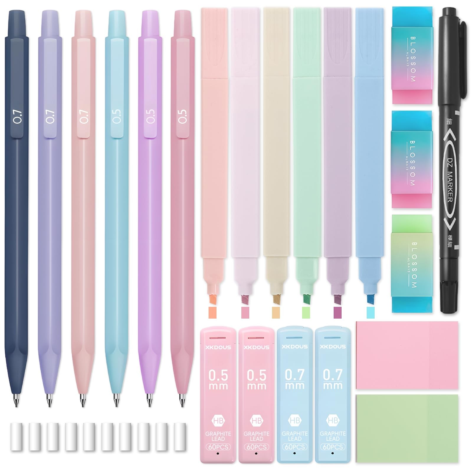 23PCS Aesthetic School Supplies, Mechanical Pencils 0.5 & 0.7mm with 240 Lead…