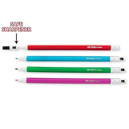 36 Green Lead Refills & 36 Assorted 2.0mm Mechanical Pencils – 36 Unique Colors