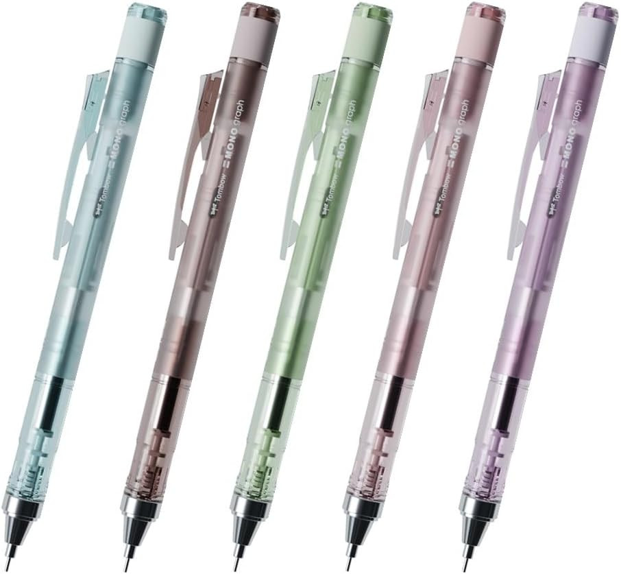 Mechanical Pencil, 0.5Mm, MONO Monograph, Pastel Glass Color, 5 Pieces
