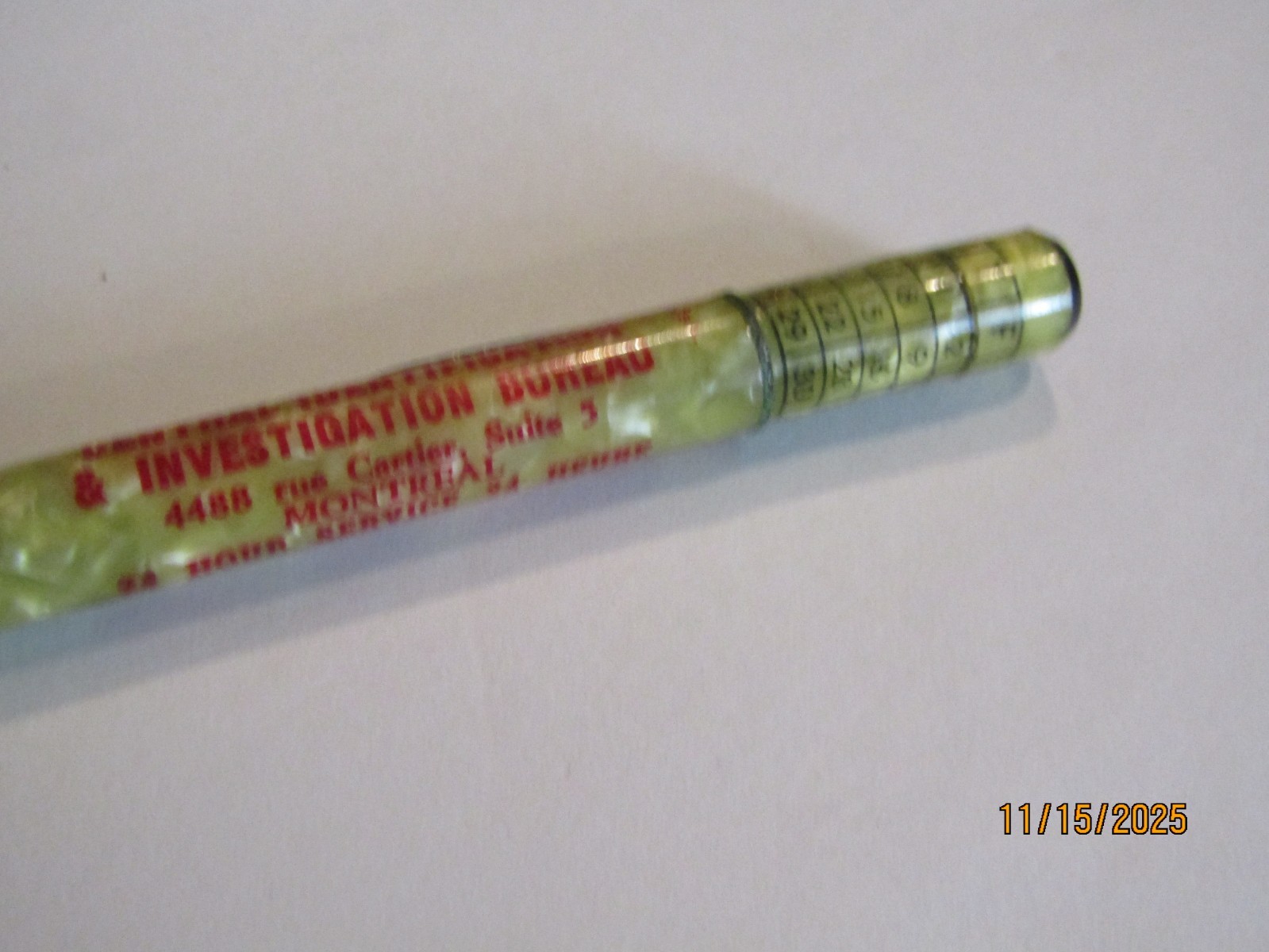 Ritepoint Mechanical Pencil Central Identification Investigation Bureau Montreal