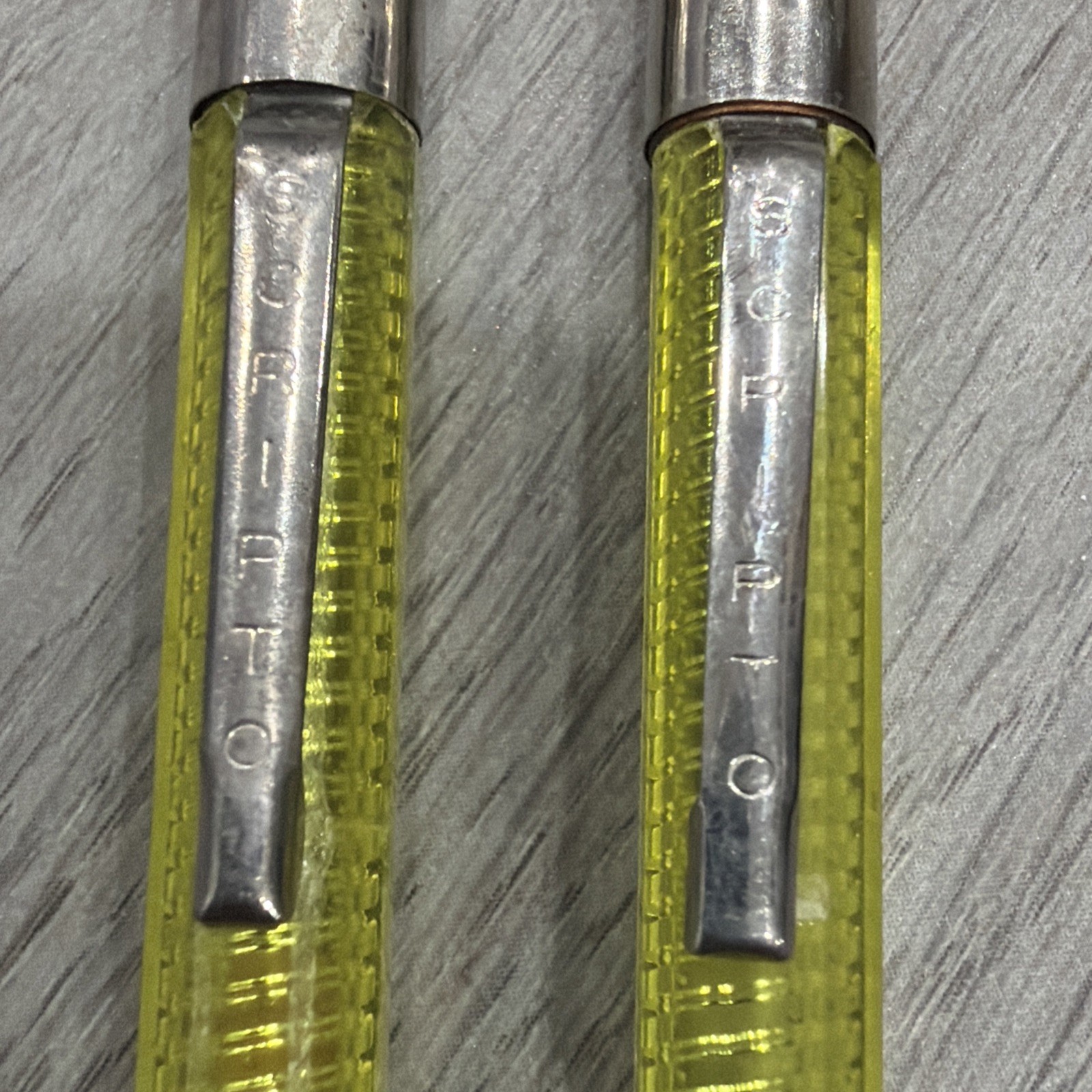 Scripto Classic K780 Transparent Yellow Lot Of 2