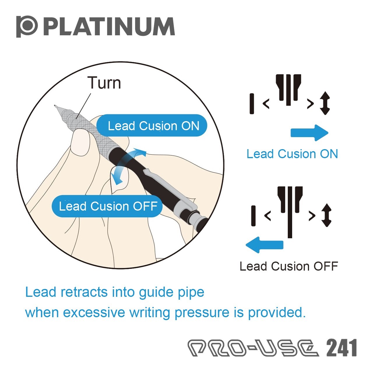 PLATINUM PRO-USE 241 Professional Drafting Mechanical Pencil 0.5mm Made in Japan