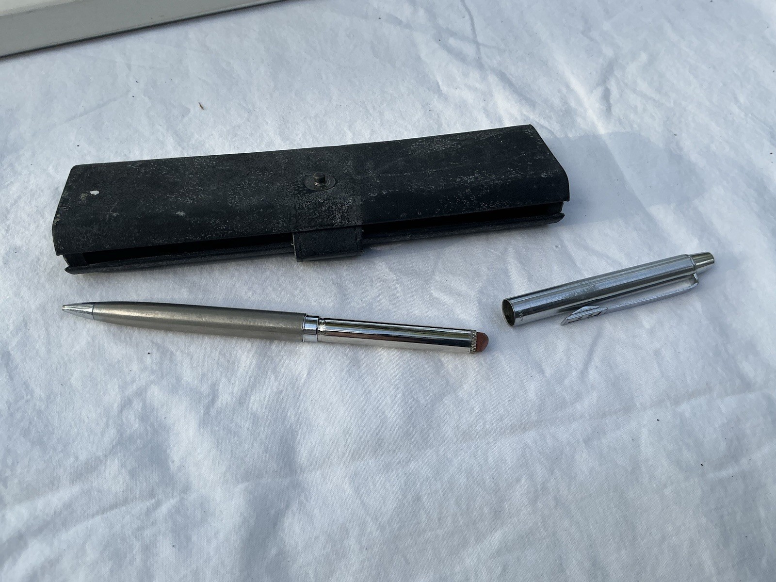 Vintage Paper Mate Mechanical Pencil Brushed Stainless Steel W/case