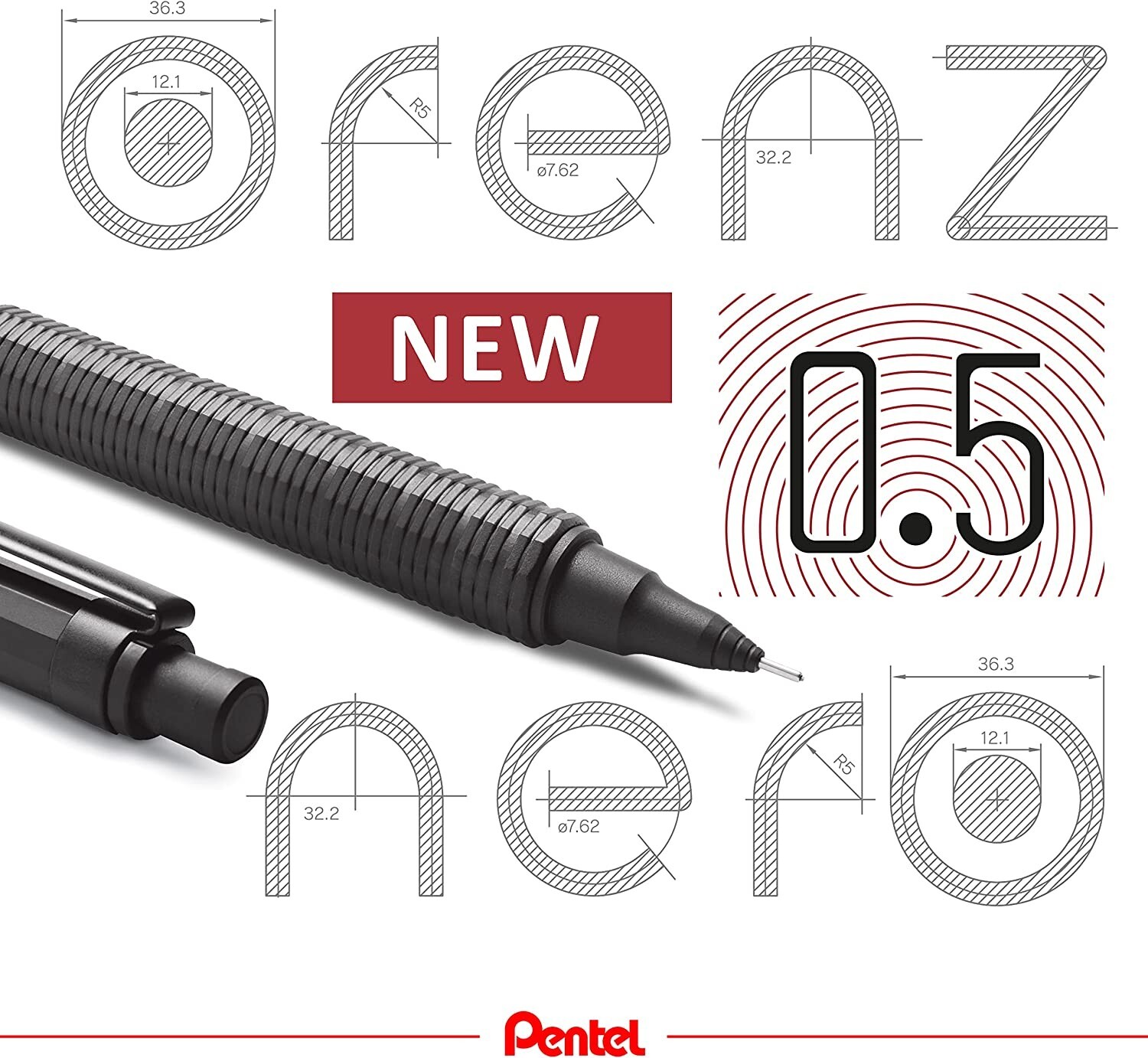 Pentel Orenz nero pen PP3005-A Mechanical Pencil 0.5mm black automatic japan