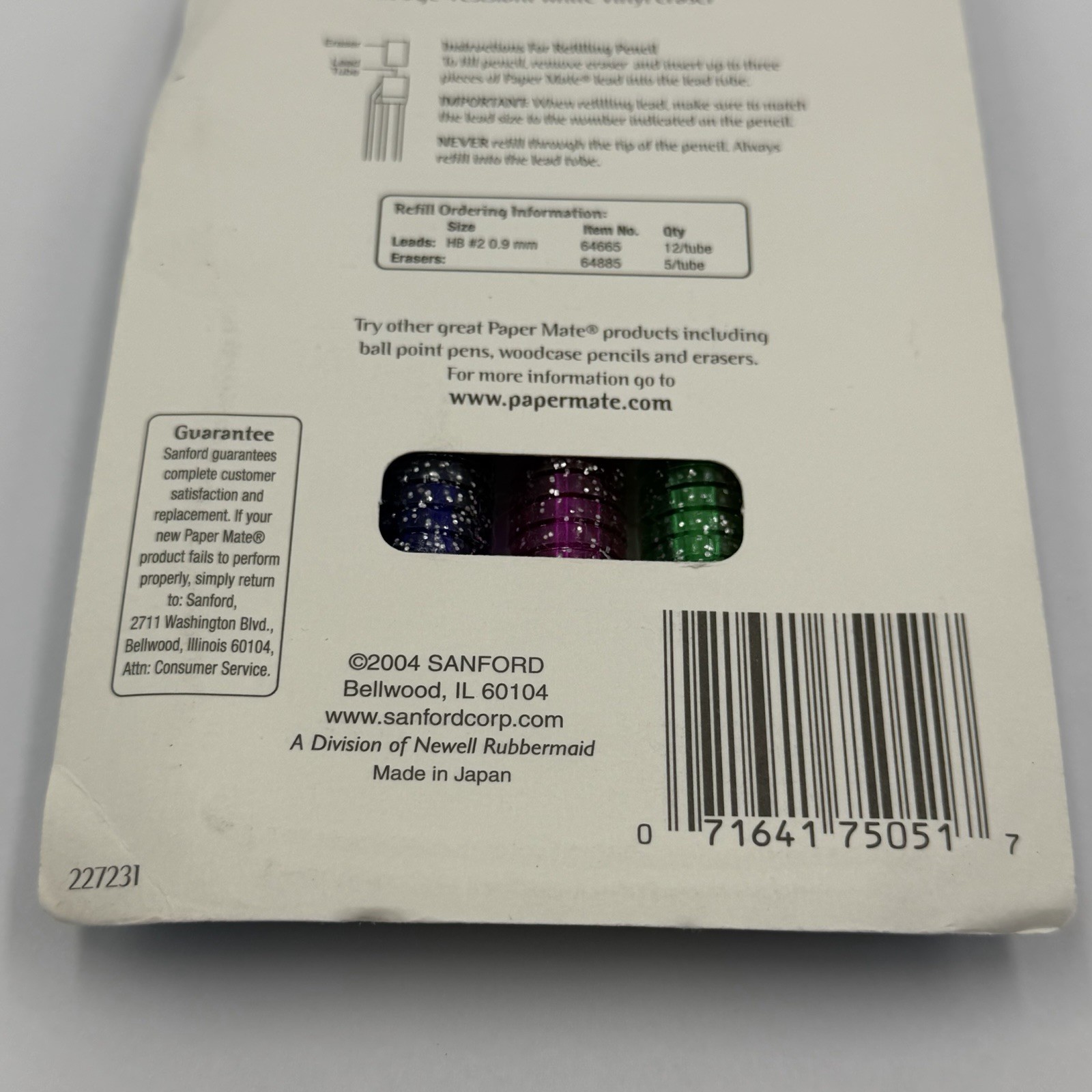 Paper Mate Vibz Mechanical Pencil .9 mm Super Squishy Grip 5 Pack NEW VTG 2004