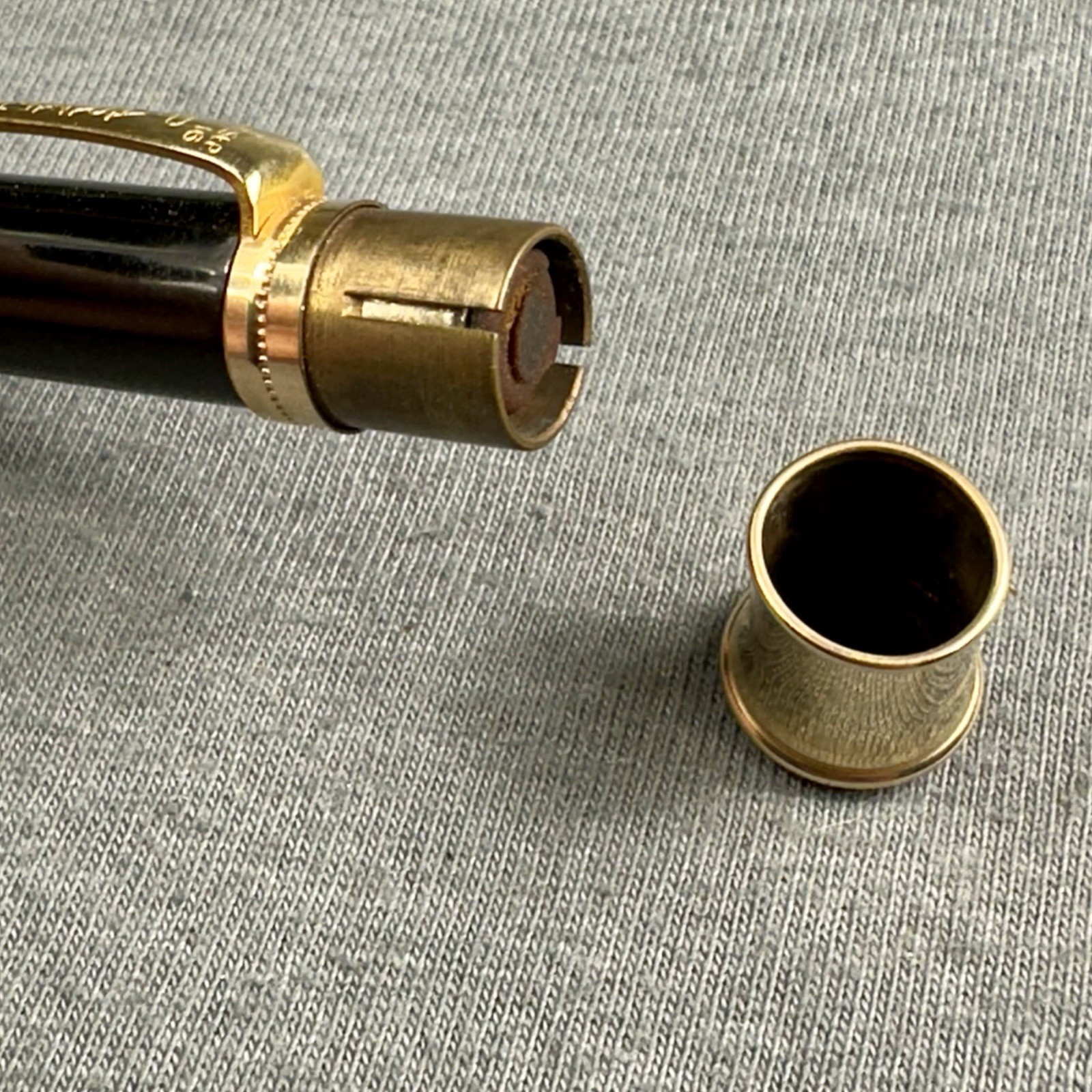 Vintage Parker Duofold Mechanical Pencil Gleaming Black Gold Filled Trim