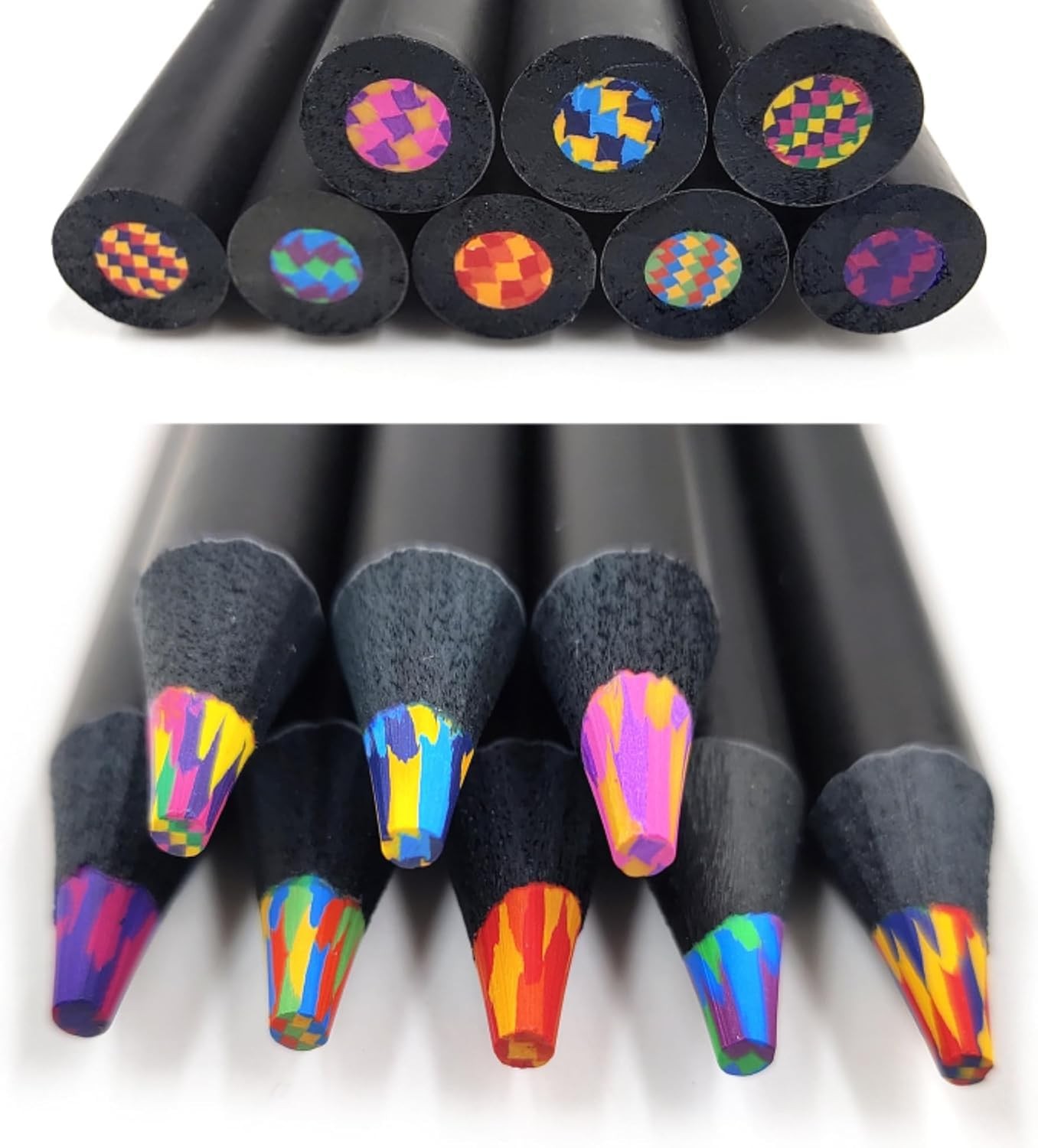 SEQ Rainbow Pencils for Kids – 8 Pack Multicolor Magic Color