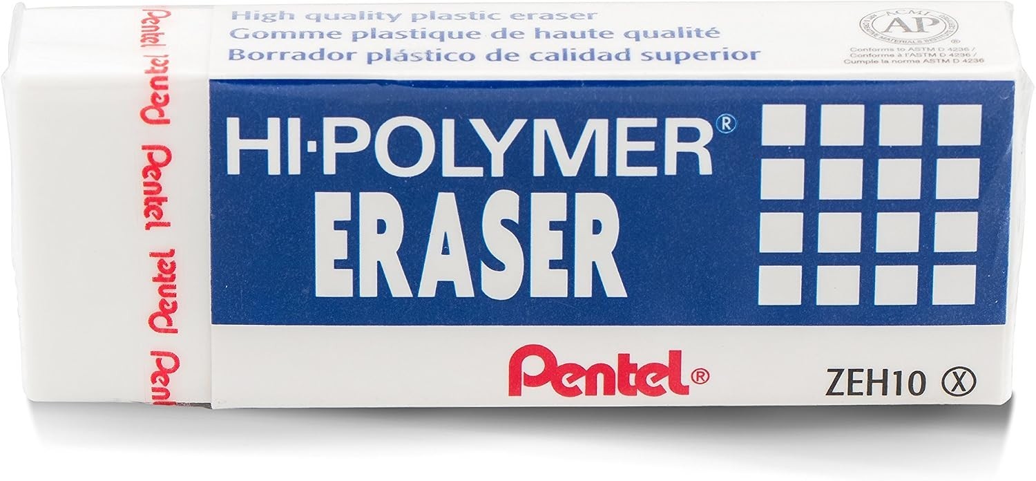 Durable 6-Pack Hi-Polymer Block Erasers with Protective Sleeve for Clean Work