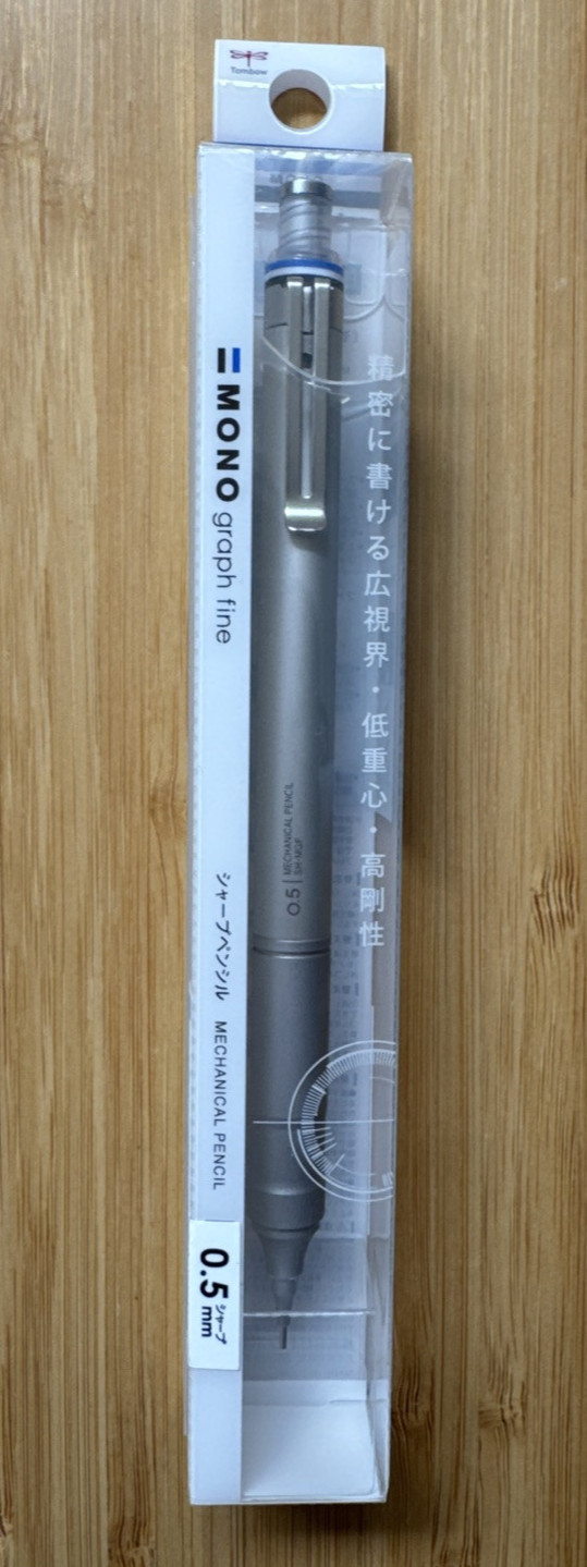 Tombow Mono Graph Fine Mechanical Pencil 0.5mm Silver color DPA-112A Made In Jap