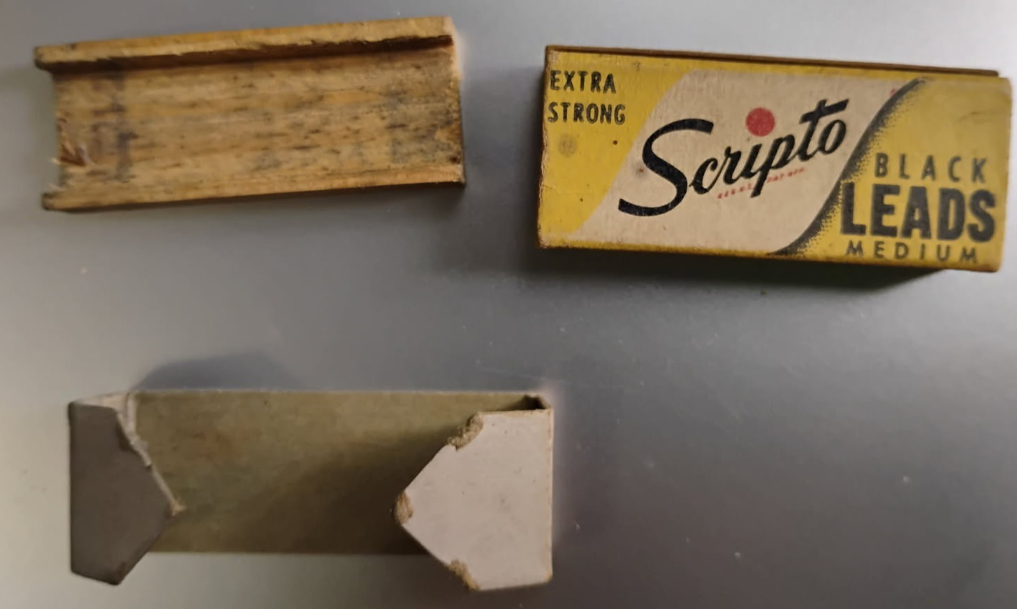 Vtg 1950s Stationery Ephemera 1951 Scripto E080 Wood Tray Onward Pencil Lead RED