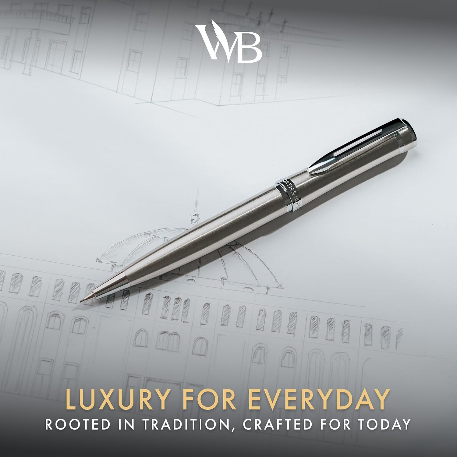 Wordsworth and Black Mechanical Pencil Graphite Lead- Stunning Luxury Metal Penc